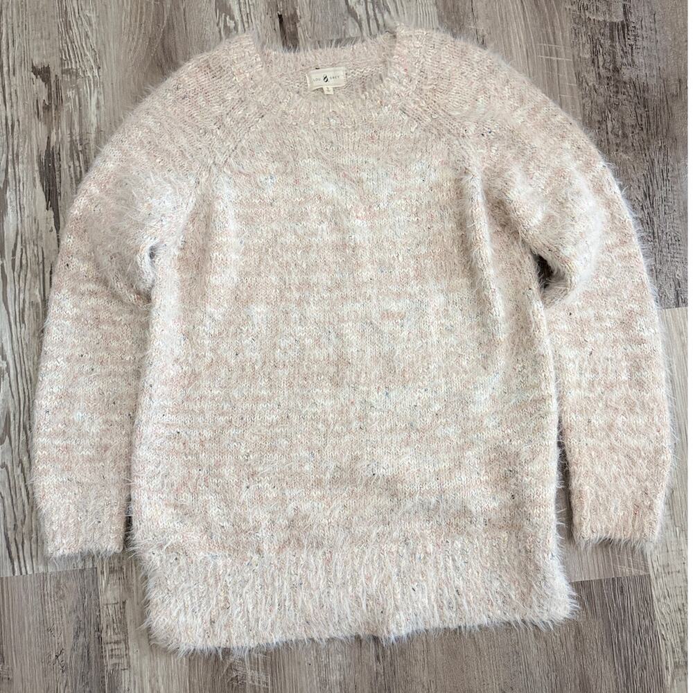 Lou & Grey Fuzzy Eyelash Knit Cream Sweater Women’s Small Soft Cozy Pullover‎
